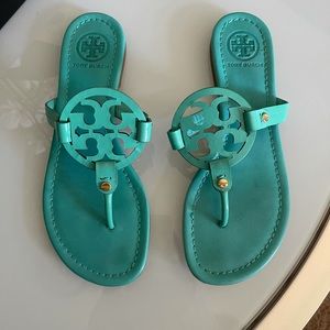 Turquoise Tory Burch Miller sandals